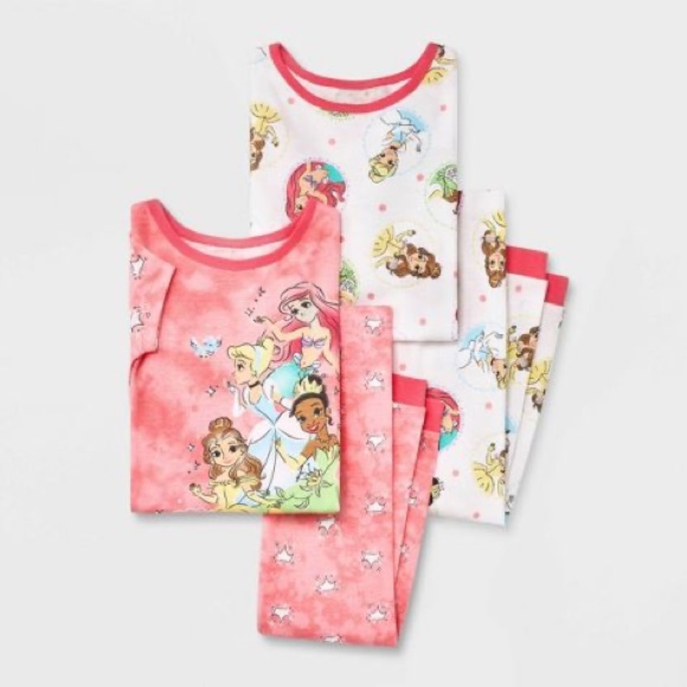 Pink and white Disney girl's pajamas size 4T